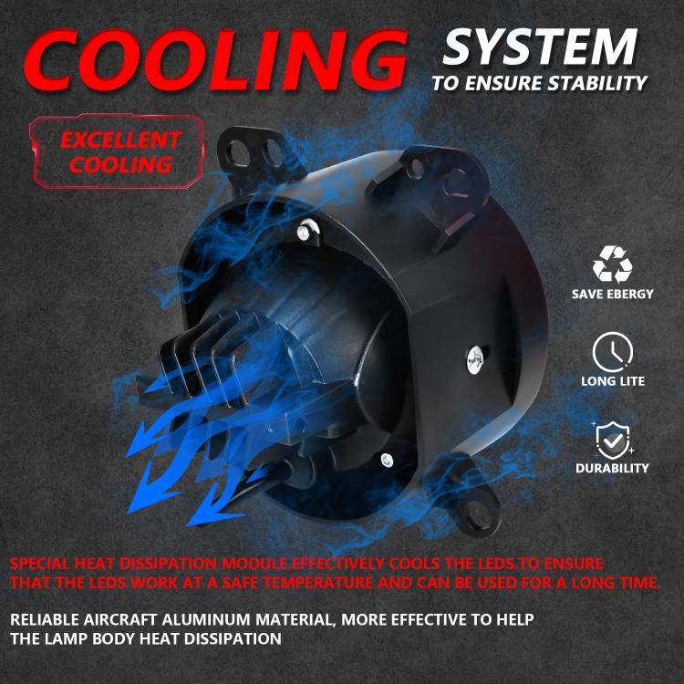 T14 2pcs/Pack 55W 3 inch High Power Dual Lens Fog Light Left and Right Mount Holder Style, For DA...