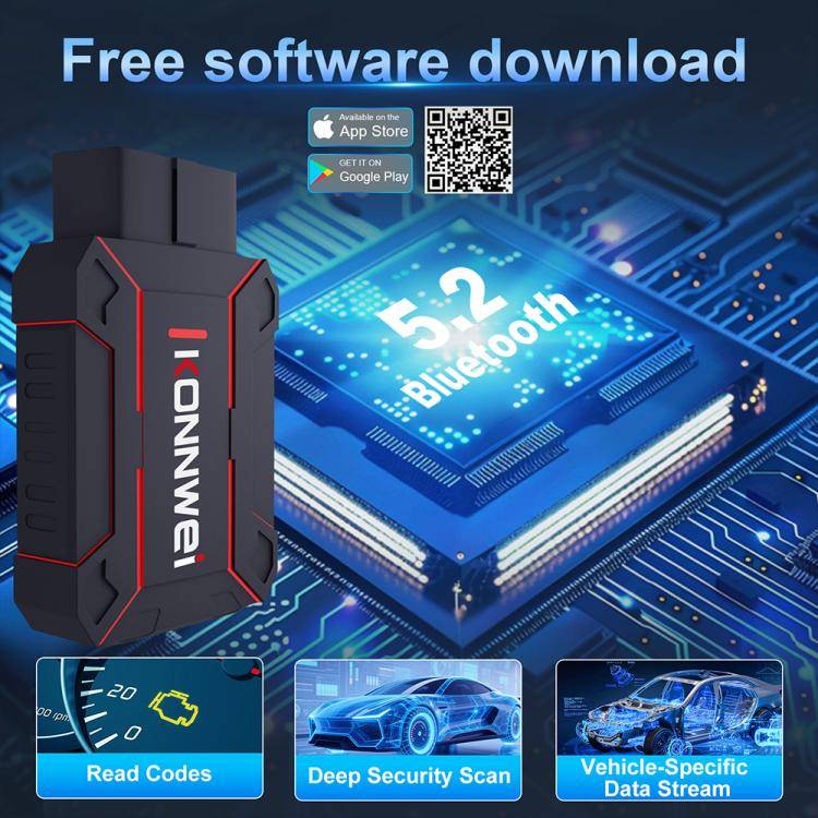 KONNWEI MAXOBD Full Car System Scanner OBD2 Diagnostic Tool Code Read(Black)