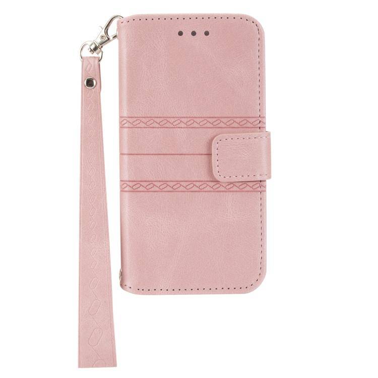 For Huawei Pura 80 Pro 5G / 80 Pro+ 5G Embossed Stripes Skin Feel Leather Phone Case(Pink)