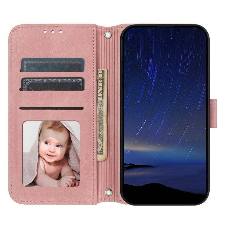 For Huawei Pura 80 Pro 5G / 80 Pro+ 5G Embossed Stripes Skin Feel Leather Phone Case(Pink)
