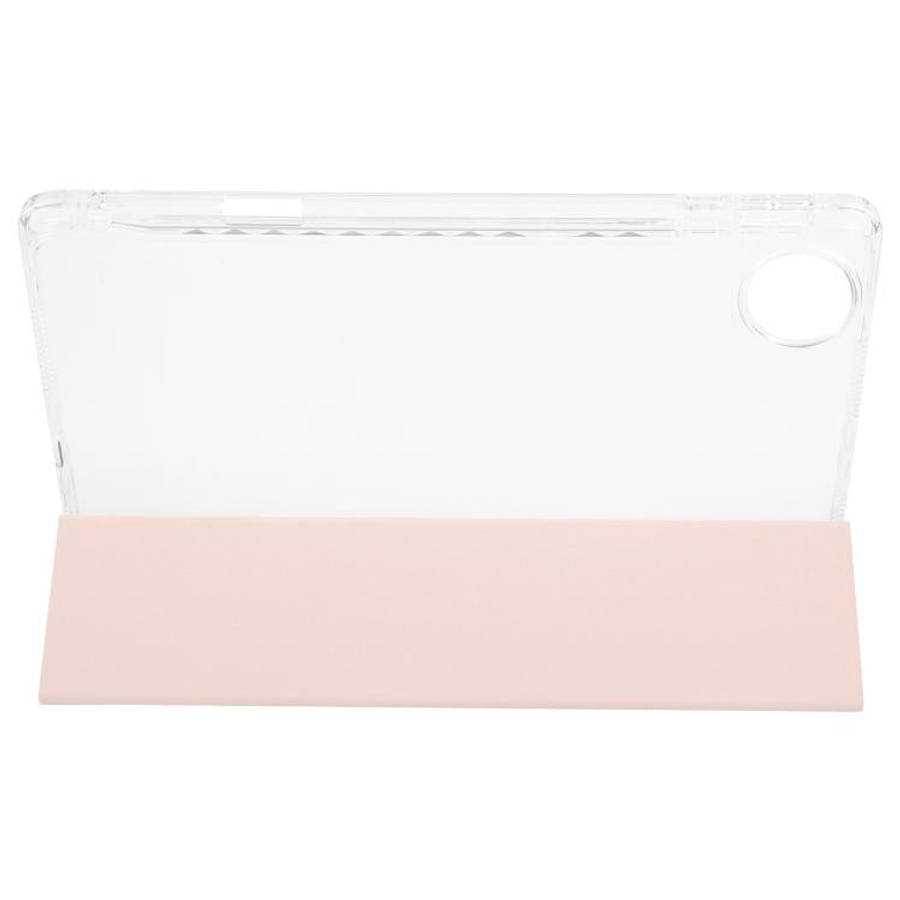 For Honor Pad 10 12.1 3-Fold Clear Acrylic Leather Tablet Case(Pink)