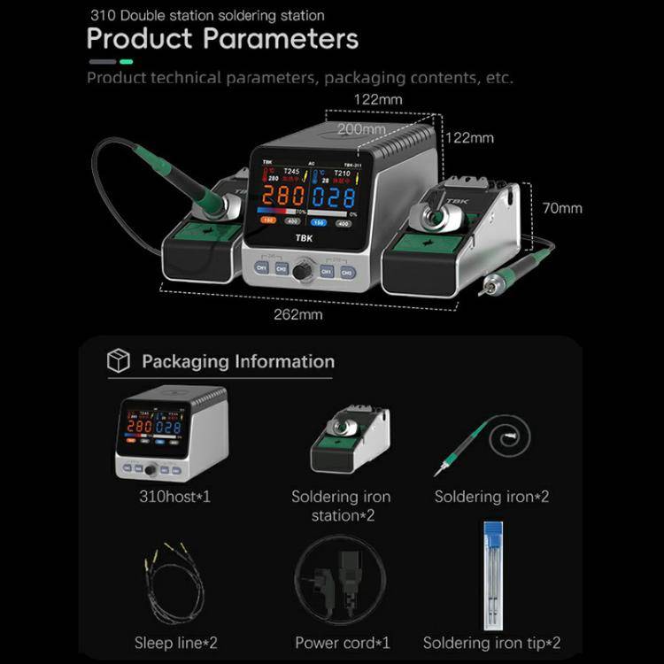 TBK 310 Intelligent Double-station Soldering Station, Plug:US Plug