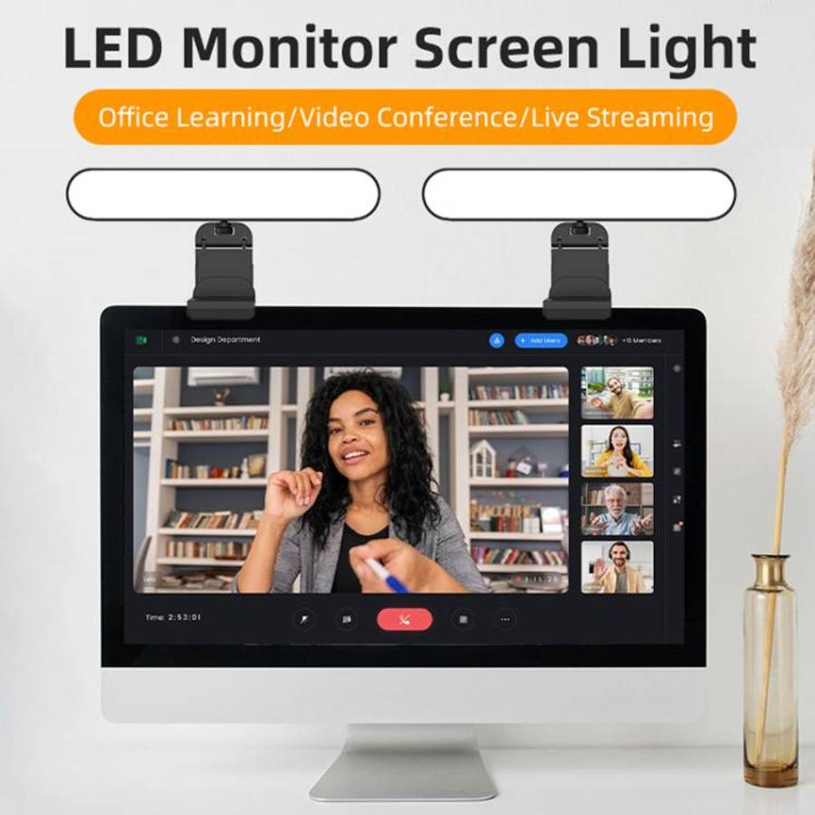 F-663 LED Monitor Screen Fill Light Video Conference Light(Black)