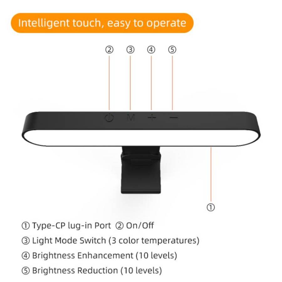 F-663 LED Monitor Screen Fill Light Video Conference Light(Black)