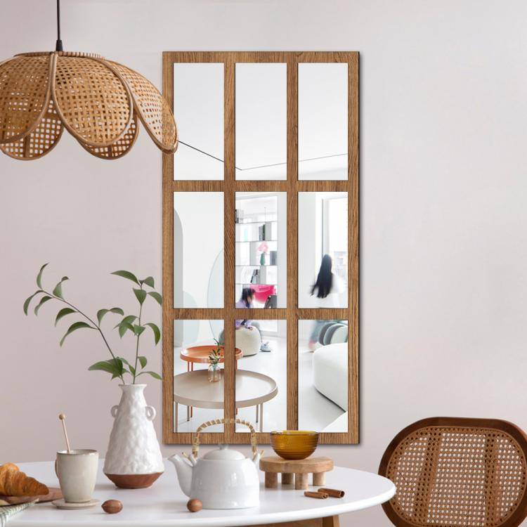 Wood Acrylic Imitation Window Self-adhesive Decorative Mirror, Model:MZ426A-Size L