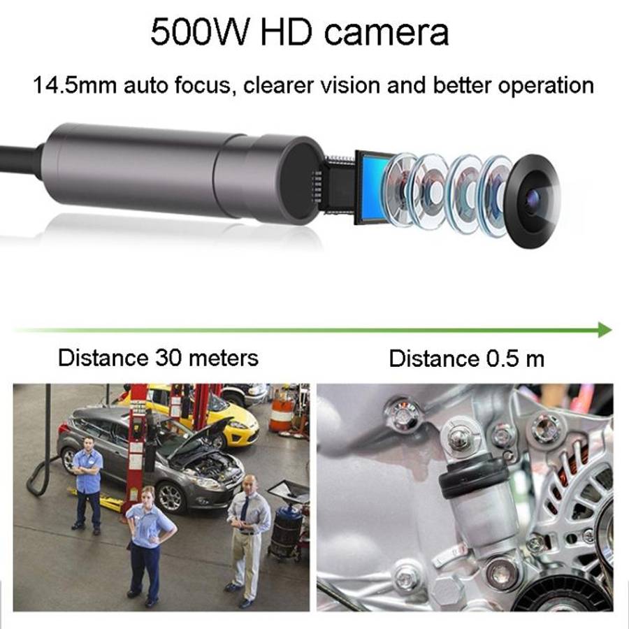 TESLONG NTS500 Industrial Pipeline Endoscope with 5 inch HD Screen, Model:7.6mm Single Lens / 1m