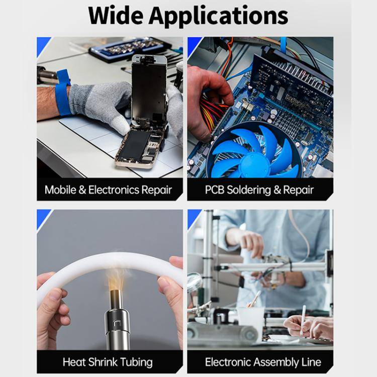 FNIRSI SAG-55 550W High Temperature Portable Micro Hot Air Gun, Type:High-match Metal Base(US Plug)