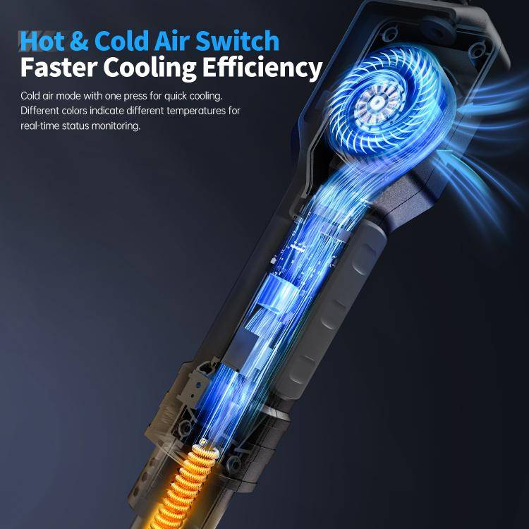 FNIRSI SAG-55 550W High Temperature Portable Micro Hot Air Gun, Type:High-match Metal Base(EU Plug)