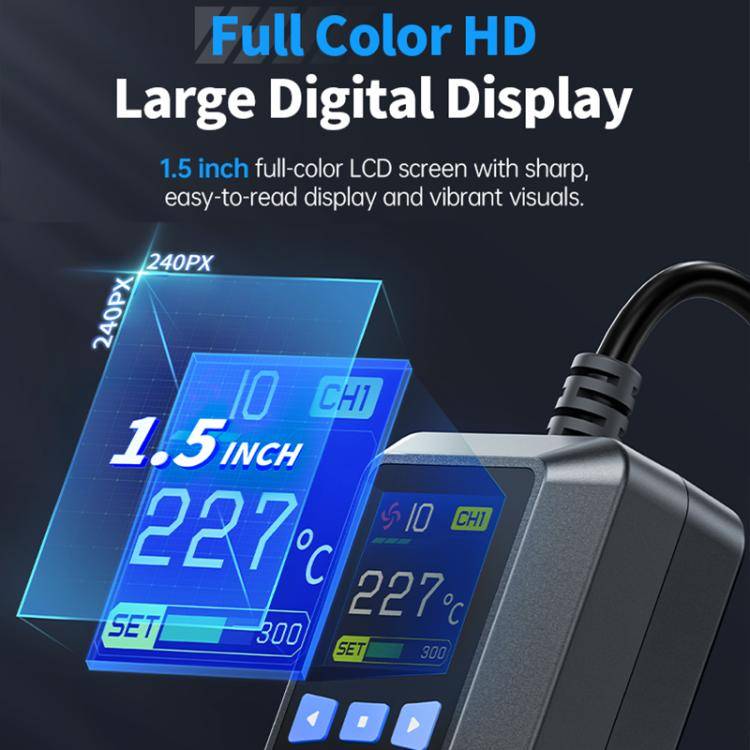 FNIRSI SAG-55 550W High Temperature Portable Micro Hot Air Gun, Type:High-match Metal Base(EU Plug)