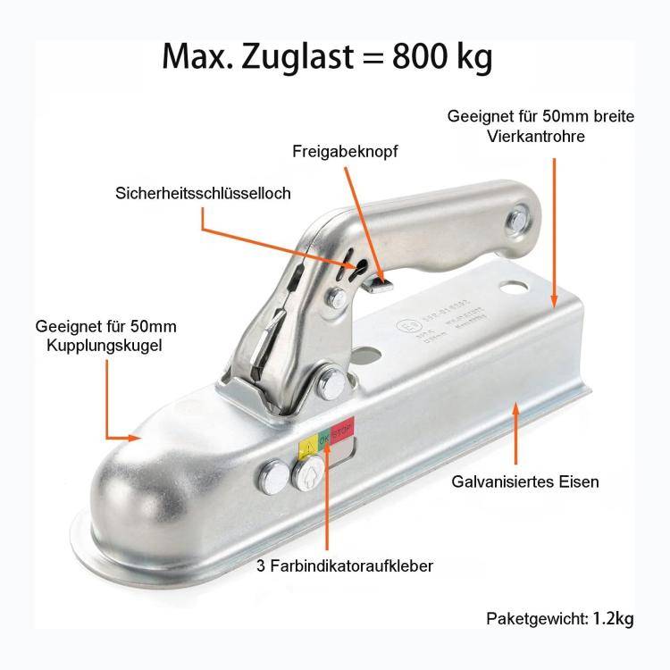 50mm Universal Ball Tow Bar Ball Trailer Coupling(Silver)