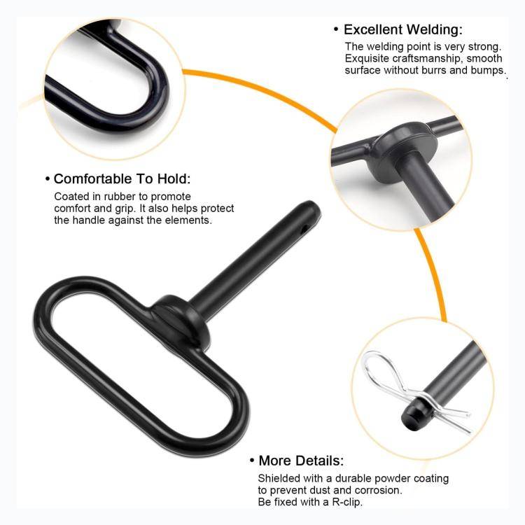 2pcs 5/8 inch Lawn Tow Behind Attachment Hitch Tractor Towing Hitch Pin(Black)
