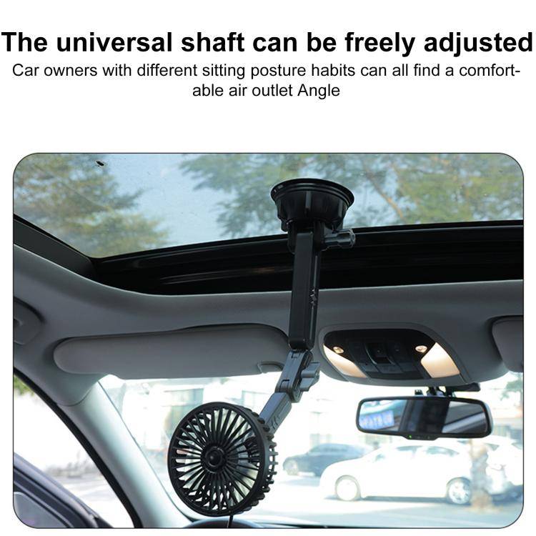 Multifunctional Car Suction Cup Fan 360 Degree Rotation Adjustable Single Had Fan, Specification:...