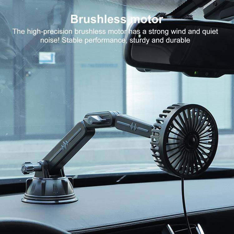 Multifunctional Car Suction Cup Fan 360 Degree Rotation Adjustable Single Had Fan, Specification:...