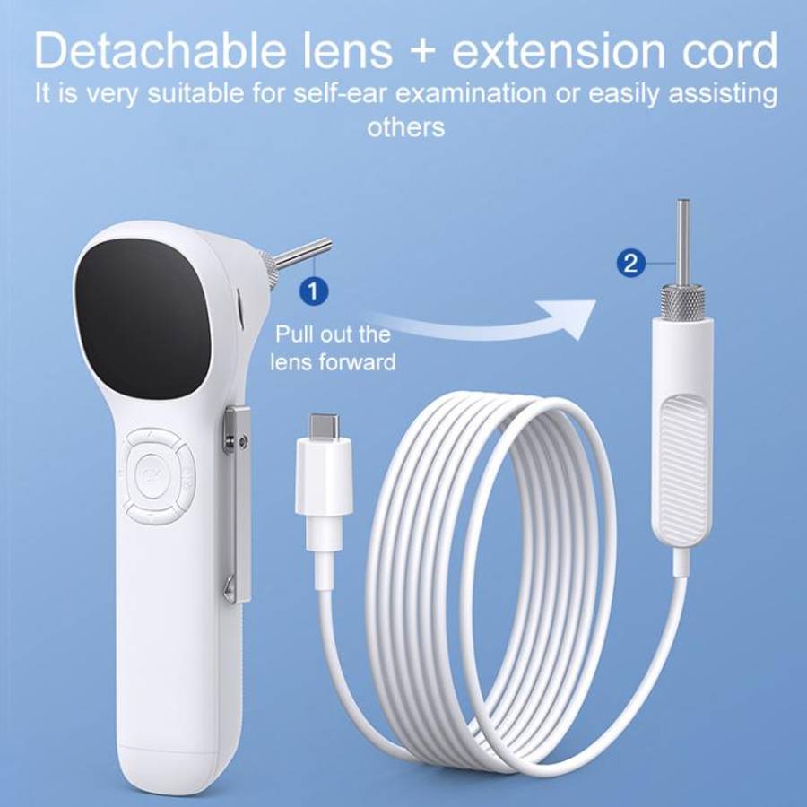 TESLONG SA160 1.45 Inch HD Screen Handheld Smart Visual Otoscope(White)