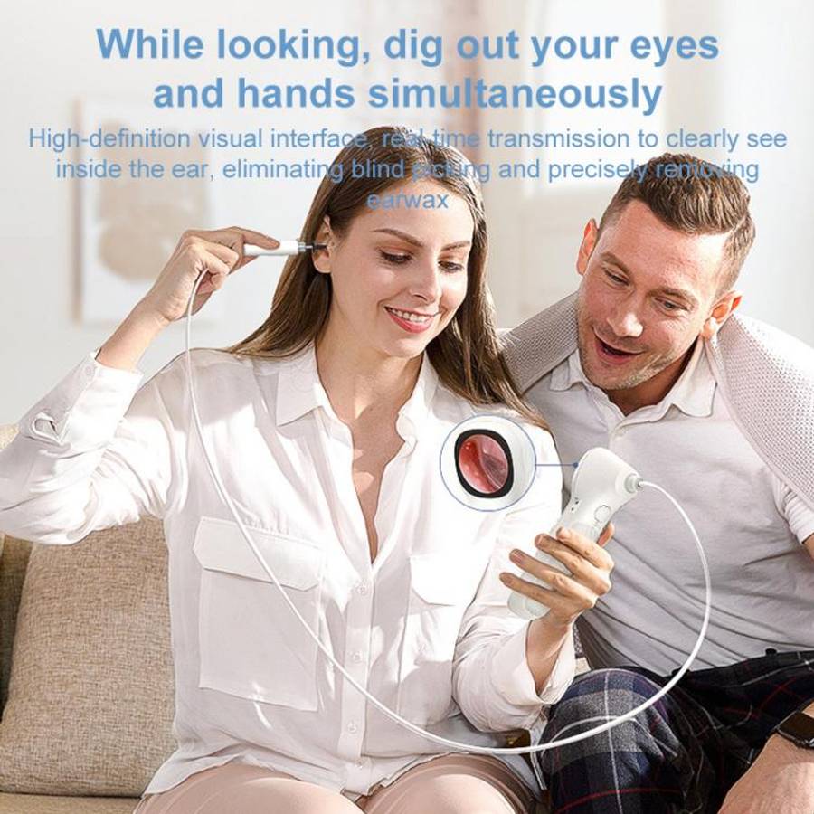 TESLONG SA160 1.45 Inch HD Screen Handheld Smart Visual Otoscope(White)