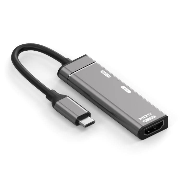 Type-C to Type-C, USB-A, HDMI HUB Docking Station(Grey)