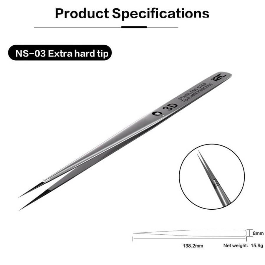 i2C NS Series Super Alloy High Precision Stainless Steel Super Hard Extra Tip Flying Wire Tweezer...