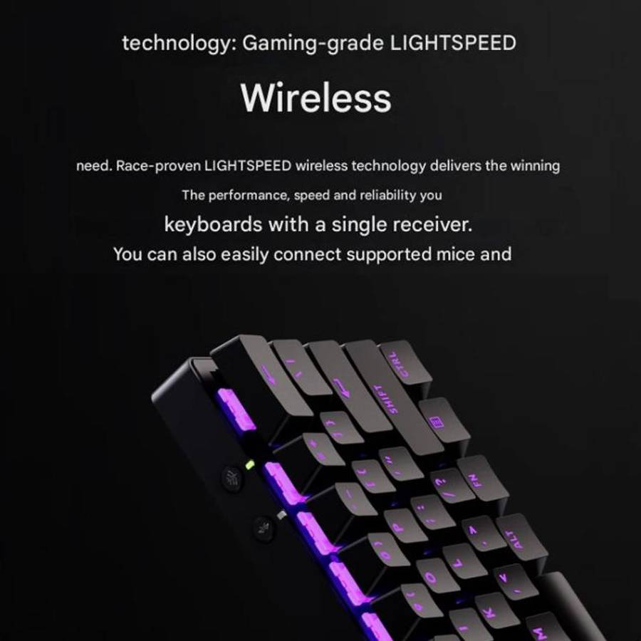 Logitech G PRO X 60 LIGHTSPEED Wireless Gaming Keyboard, GX-L Optical Switches(Black)