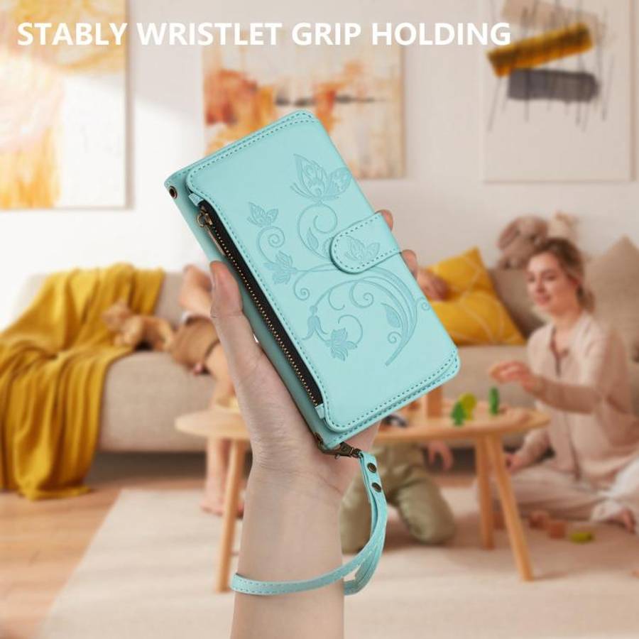 For Doogee Note 59 / Note 59 Pro Butterfly Love Flower Multi-card Zipper Wallet Leather Phone Cas...
