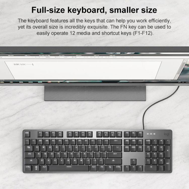 Logitech K845 Backlit Mechanical Wired Keyboard, Cable Length: 1.8m, Type:Longhua-Brown Axis(Black)
