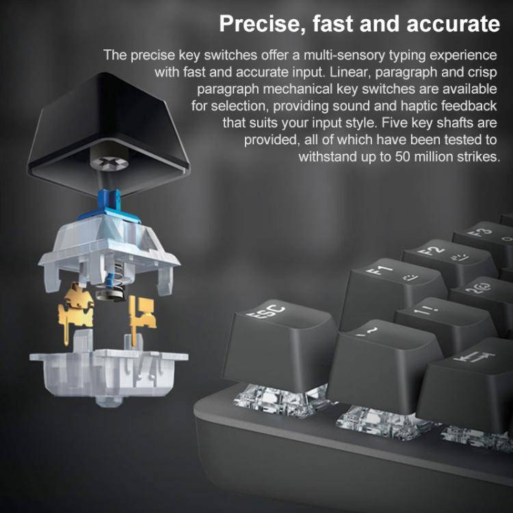 Logitech K845 Backlit Mechanical Wired Keyboard, Cable Length: 1.8m, Type:Longhua-Brown Axis(Black)