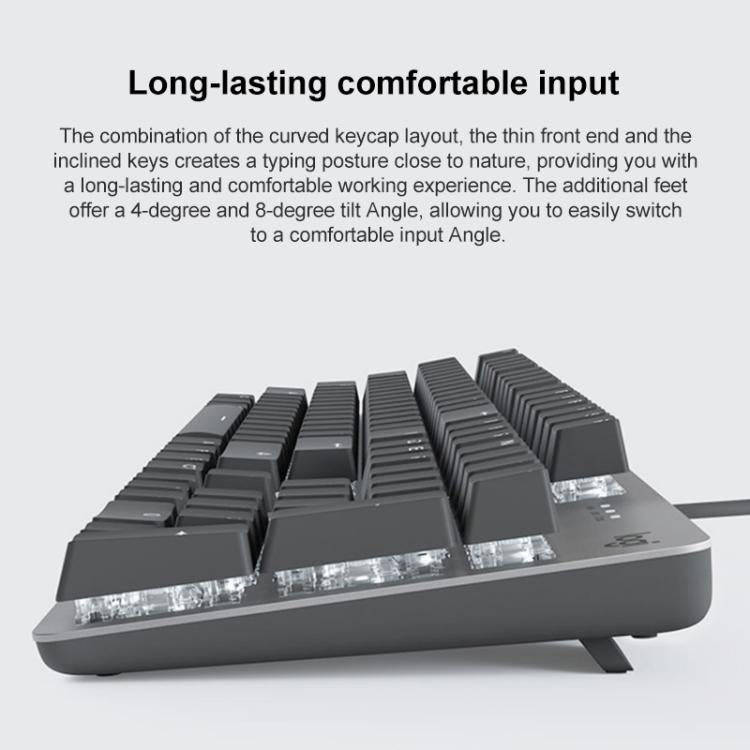 Logitech K845 Backlit Mechanical Wired Keyboard, Cable Length: 1.8m, Type:Longhua-Brown Axis(Black)