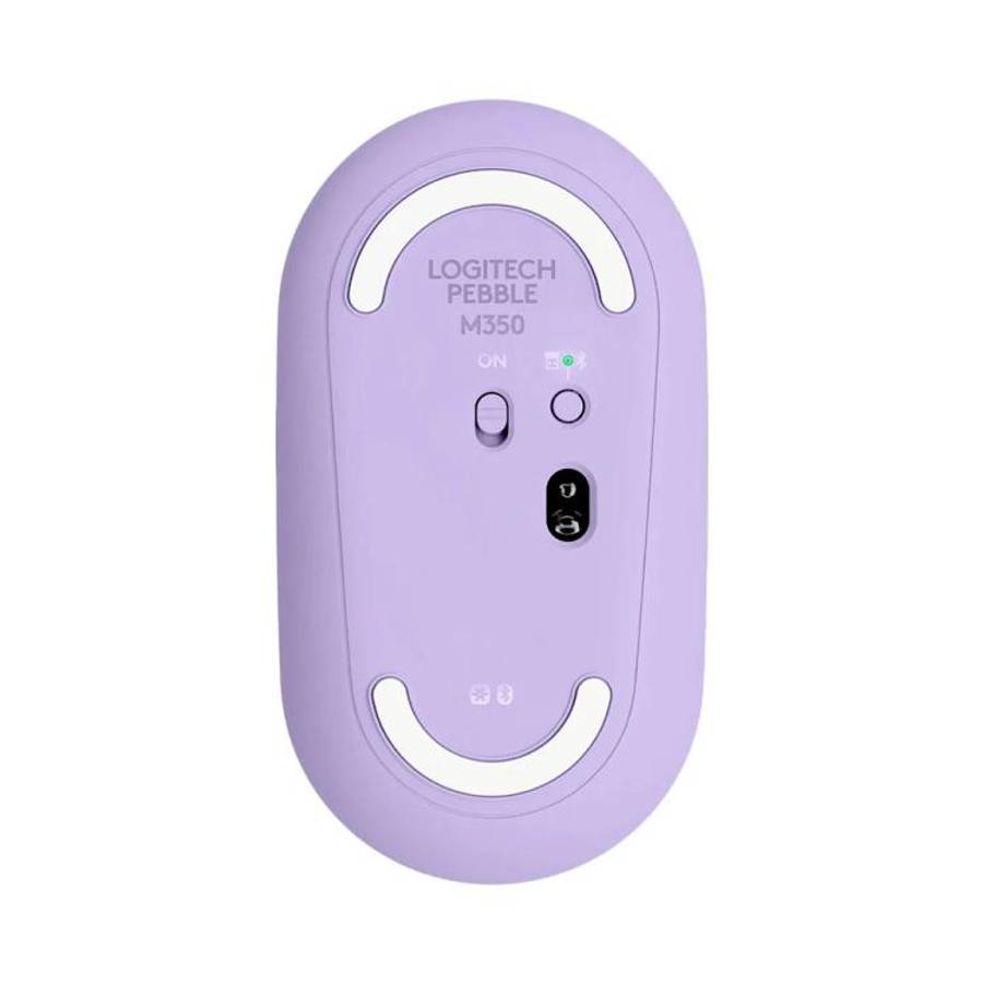 Logitech PEBBLE M350 1000DPI Ultra-Thin Dual-Mode Wireless Bluetooth Mouse(Purple)