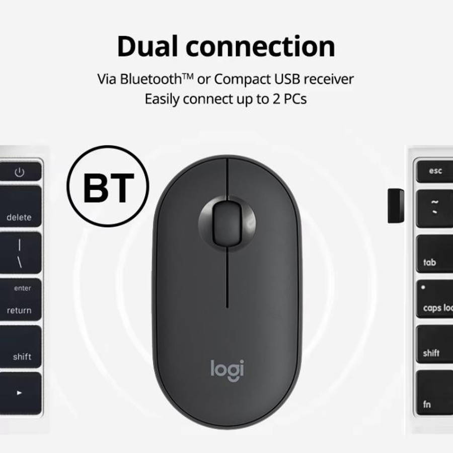 Logitech PEBBLE M350 1000DPI Ultra-Thin Dual-Mode Wireless Bluetooth Mouse(Purple)