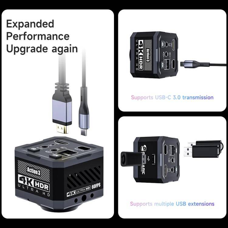 Mechanic Action3 HDMI / USB Thermal Imaging 4K HD Microscope Camera, Plug:US Plug