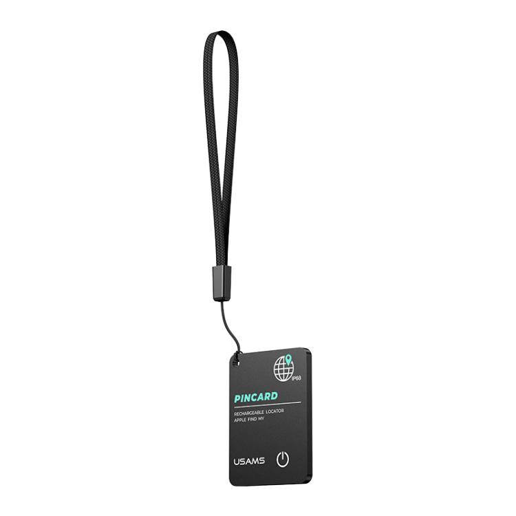 USAMS ZB353 iOS Mini Ultra-thin Card Type Anti-lost Device Location Tracker(Black)
