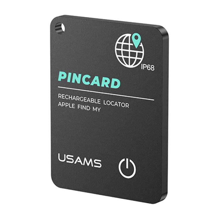 USAMS ZB353 iOS Mini Ultra-thin Card Type Anti-lost Device Location Tracker(Black)