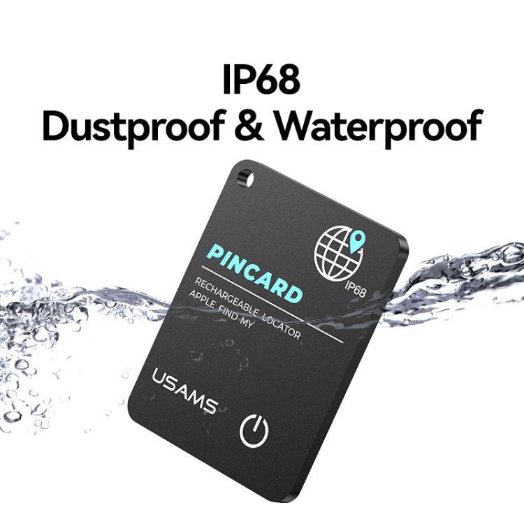 USAMS ZB353 iOS Mini Ultra-thin Card Type Anti-lost Device Location Tracker(Black)