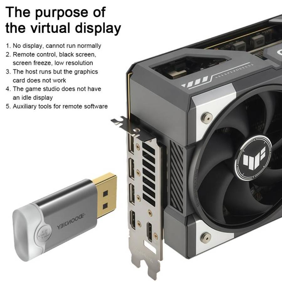 DOONJIEY DisplayPort Interface Graphics Card Spoofer Display Emulator Virtual Monitor with Indica...
