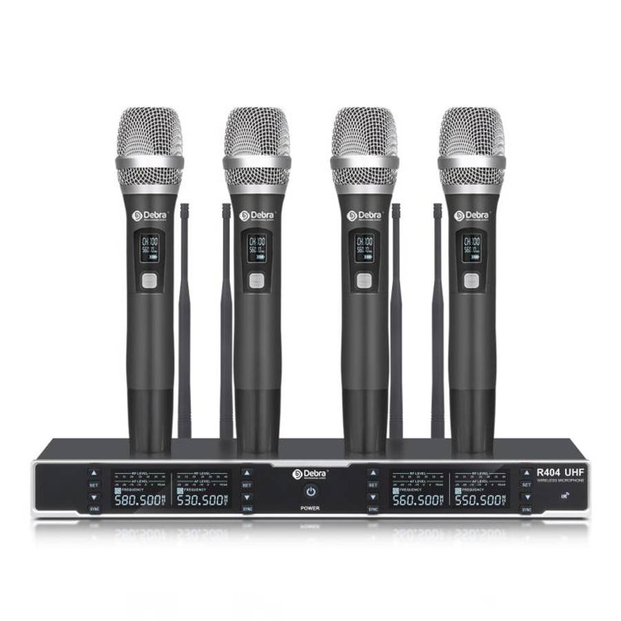 DEBRA R404 UHF Wireless Microphone 4-in-1 Professional Stage Performance Conference Handheld Mic(...