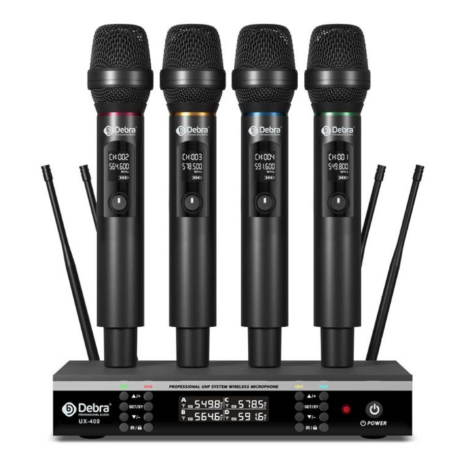 DEBRA UX-400 UHF Wireless Rechargeable Microphone System 4-in-1(AU Plug)