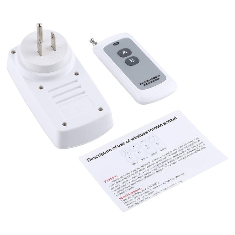 AK-DL220 220V Smart Wireless Remote Control Socket with Remote Control, Plug Type:US Plug