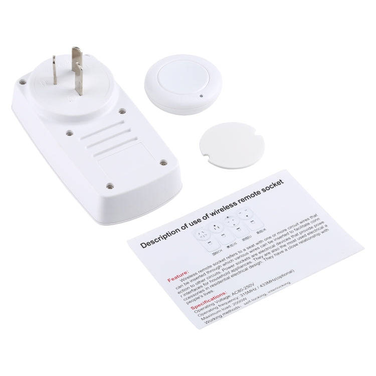 AK-DL220 220V Smart Wireless Remote Control Socket with Remote Control, Plug Type:AU Plug