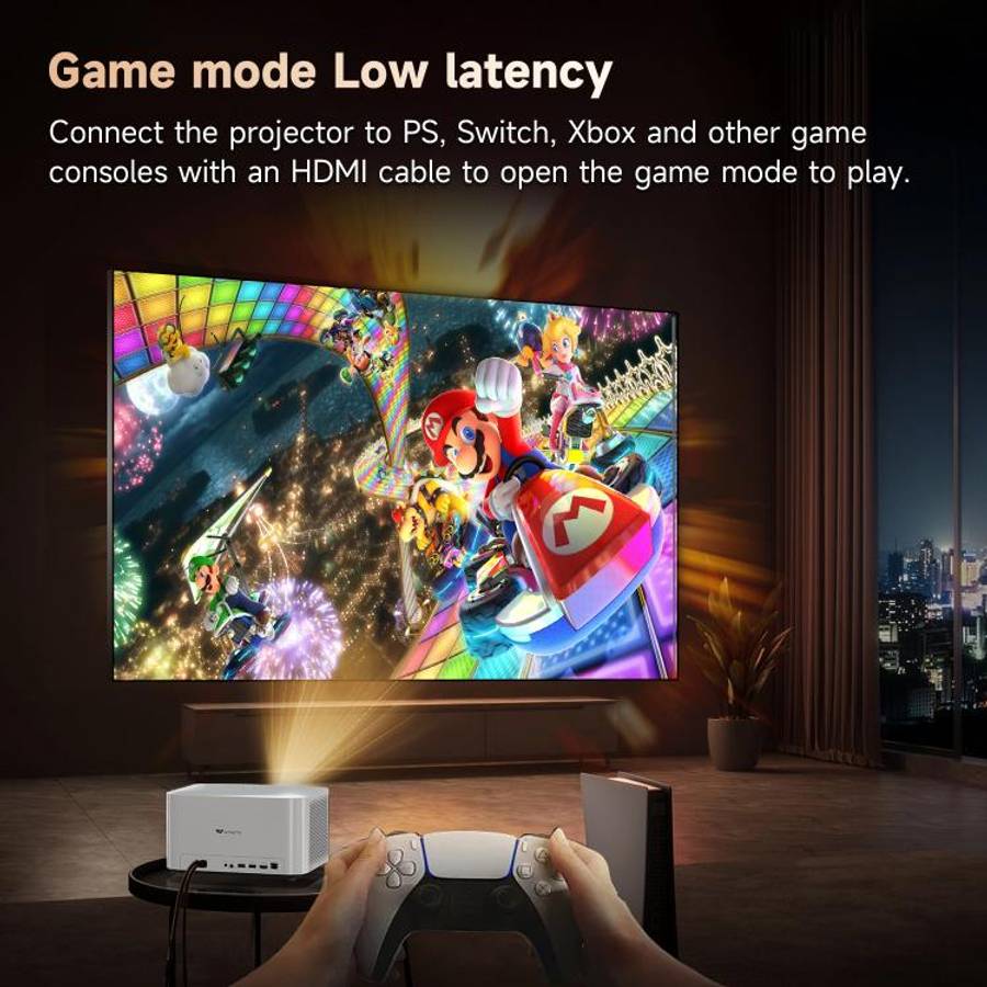 WOWOTO WWT-BL06E Android 9.0 4.45 inch LCD Display 1920x1080P 1000ANSI Smart Projector(UK Plug)