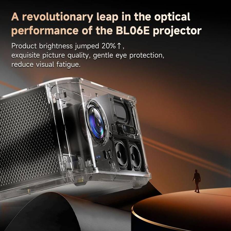 WOWOTO WWT-BL06E Android 9.0 4.45 inch LCD Display 1920x1080P 1000ANSI Smart Projector(UK Plug)