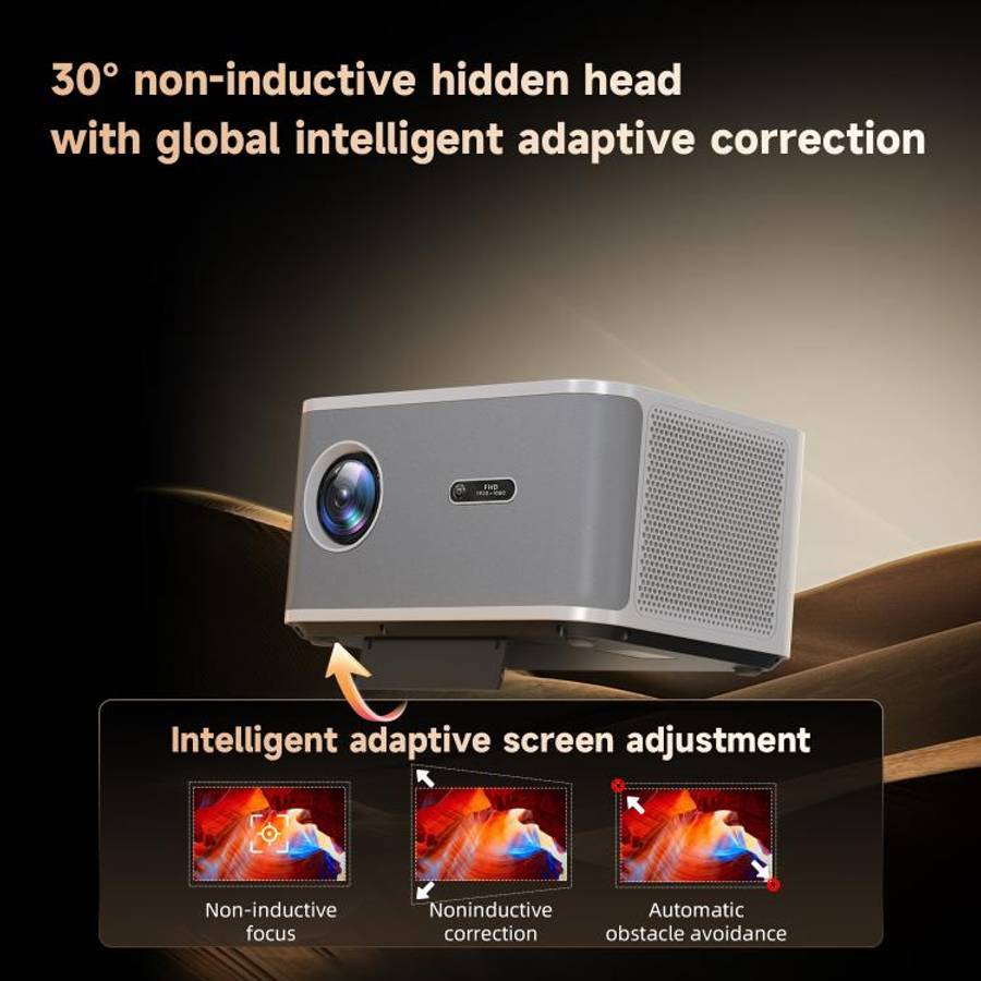 WOWOTO WWT-BL06E Android 9.0 4.45 inch LCD Display 1920x1080P 1000ANSI Smart Projector(UK Plug)