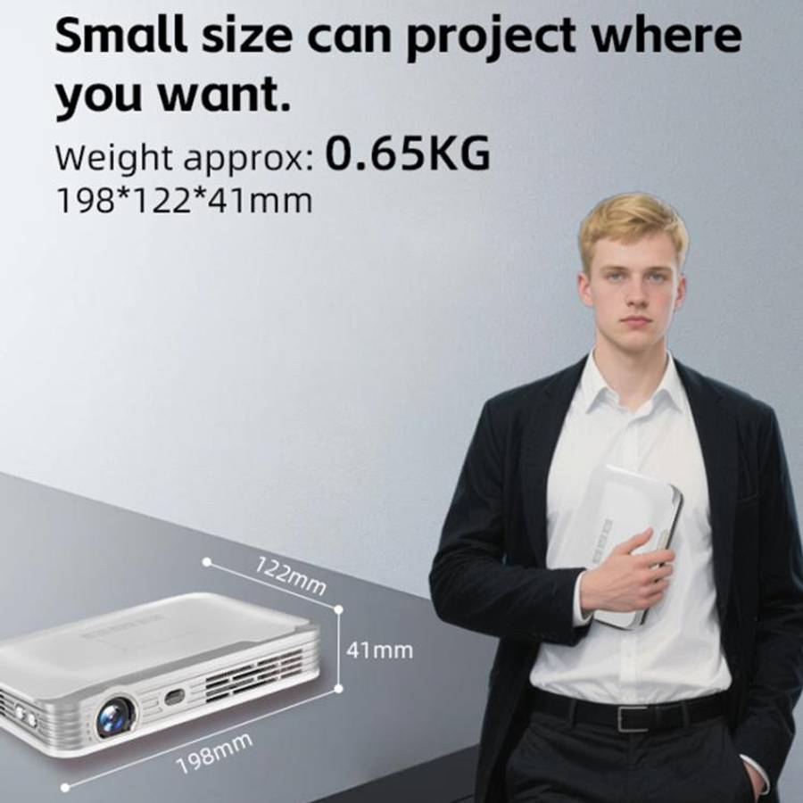 WOWOTO WWT-T10 Android 9.0 DLP 1920x1080P HD 350-400ANSI Smart Projector(EU Plug)