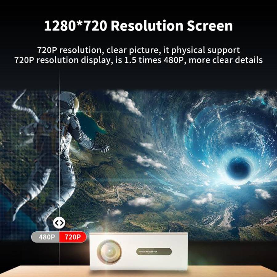 WOWOTO WWT-BL02E Android 9.0 LCD Display 1280x720P 150ANSI Smart Projector(US Plug)