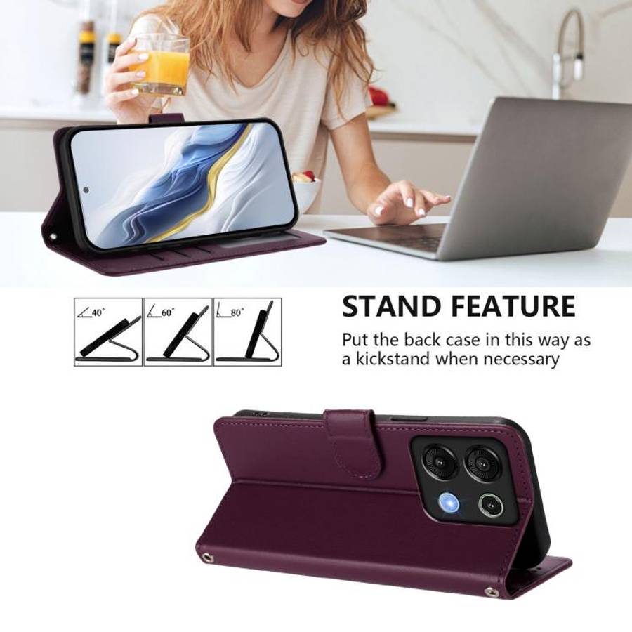 For Umidigi G9 5G / Note 9 5G Embossed Heart Cat Leather Phone Case with Hand Strap(Dark Purple)