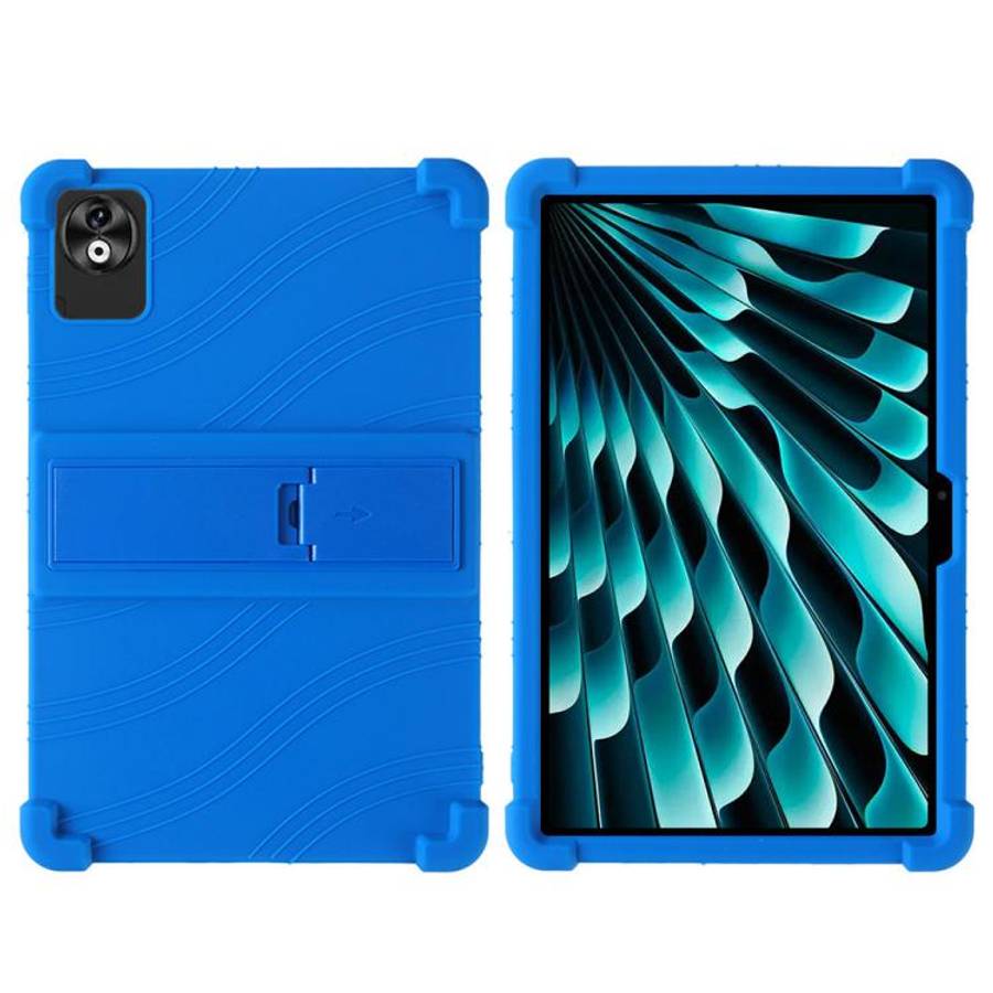 For DOOGEE T40 Pro Shockproof Silicone Tablet Protective Case with Holder(Blue)
