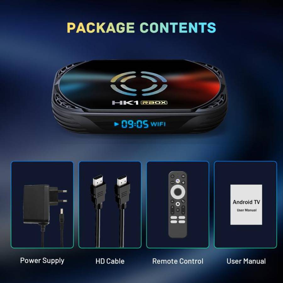 HK1 RBOX X50 Android 14 Smart TV Box with Remote Control, 4GB+128GB, Amlogic S905A Quad-Core(AU P...