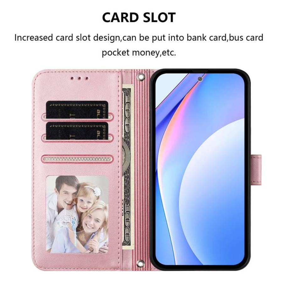 For Doogee N56 / N56 Pro Litter Panda Embossing RFID Leather Phone Case with Lanyard(Pink)