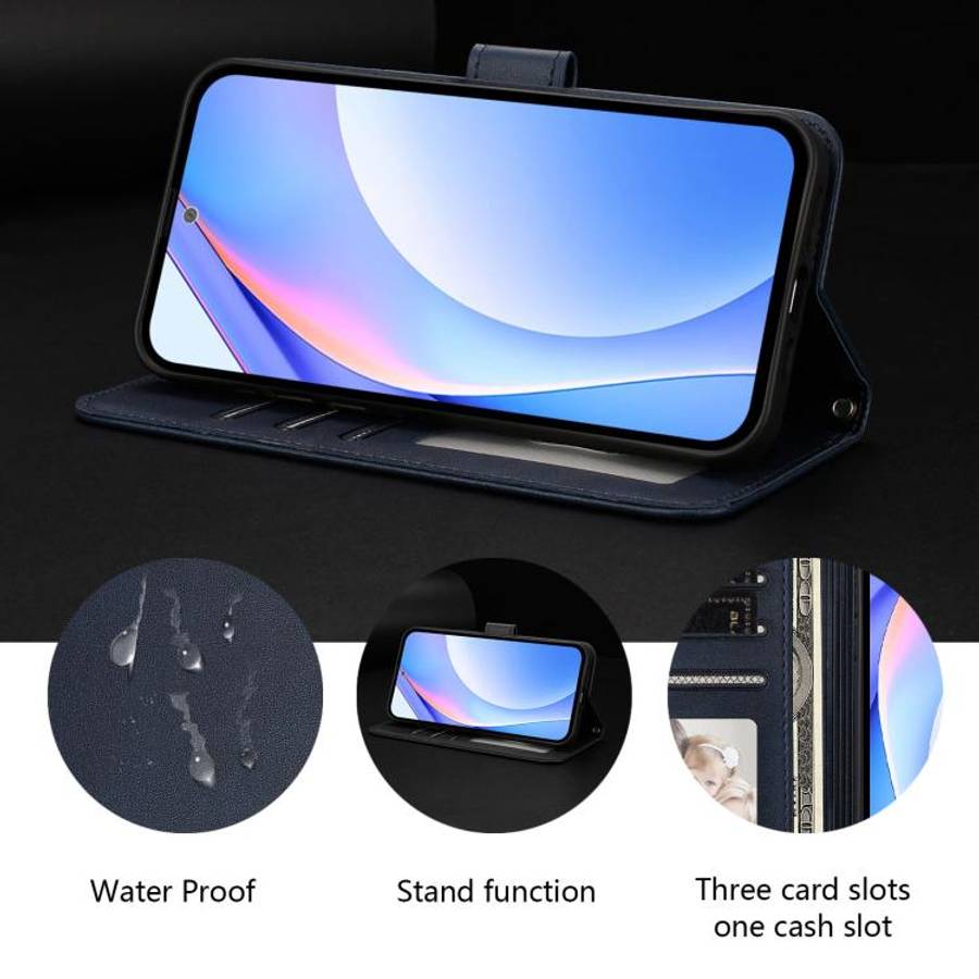 For Doogee N56 / N56 Pro Litter Panda Embossing RFID Leather Phone Case with Lanyard(Blue)