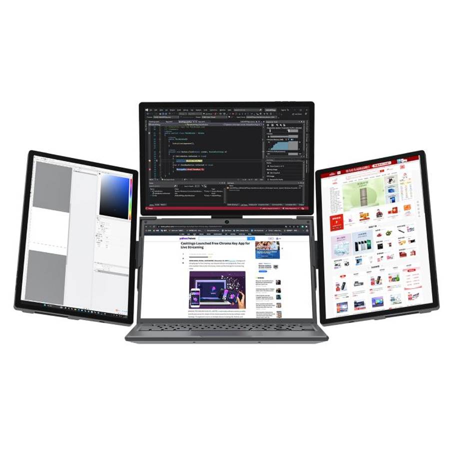 Arie 14 14 inch Expanded Display Triple Portable Monitor, Plug Type:UK Plug(Black)
