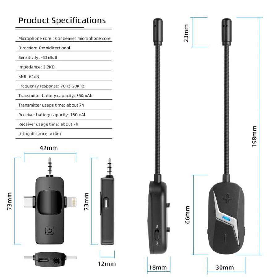 Yanmai GF13 2.4G Wireless Headset Noise Reduction Microphone(Black)