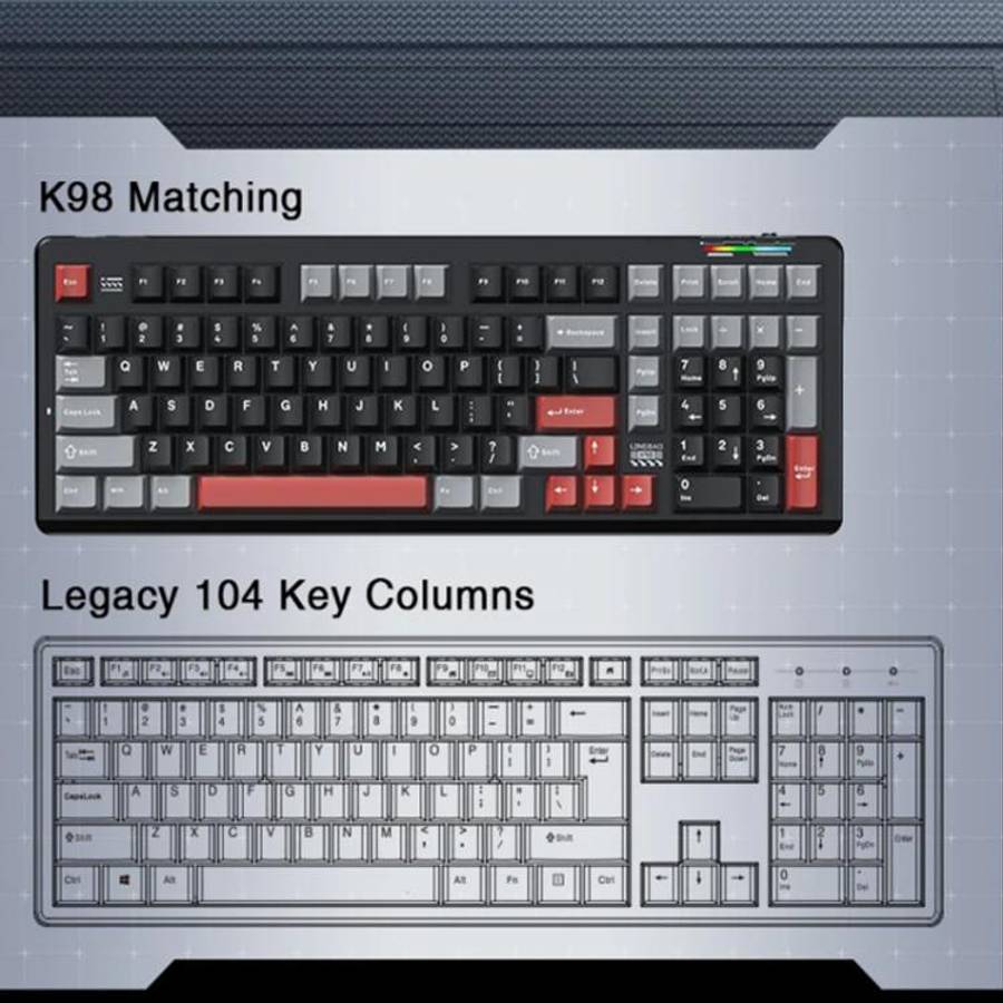 LINGBAO K98 101 Keys Triple-mode Wireless Game Keyboard, Type:Blue-Red Rabbit Axis Pro